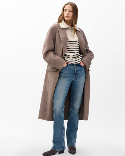 Natalia Cashmere Half-Zip Sweater - Oatmeal Multi
