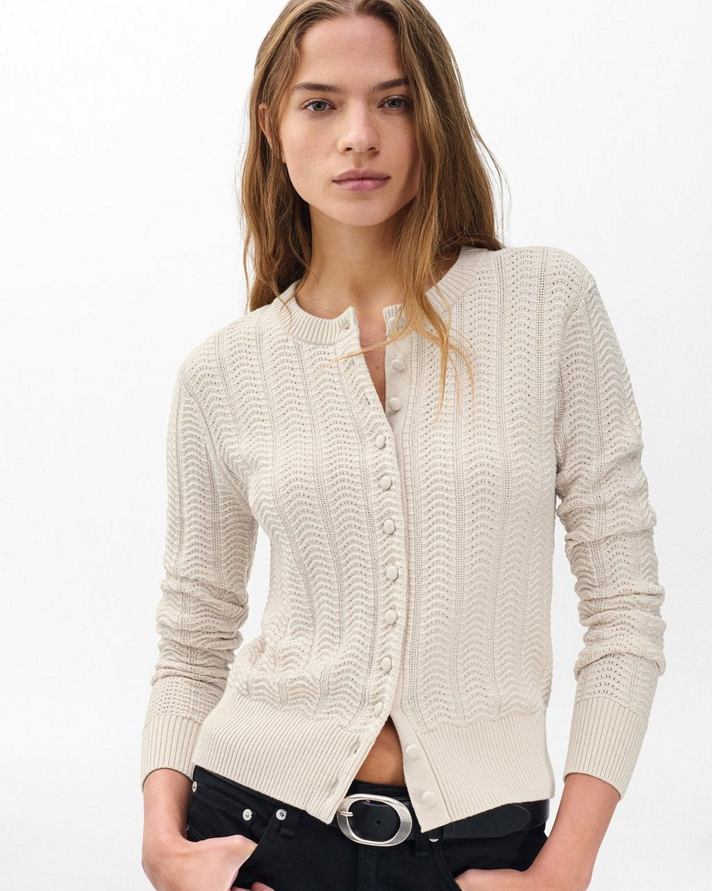 Francesca Wool-Blend Cardigan - Oatmeal