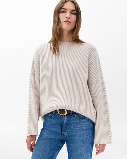 Ingrid Boatneck Wool Sweater - Light Oat
