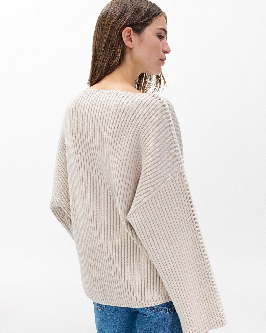 Ingrid Boatneck Wool Sweater - Light Oat