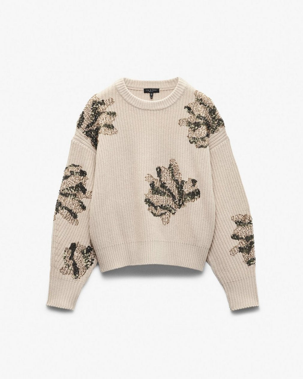 Julie Sequined Wool Sweater - Beige