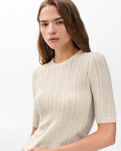 Francesca Merino Wool Tee - Oatmeal