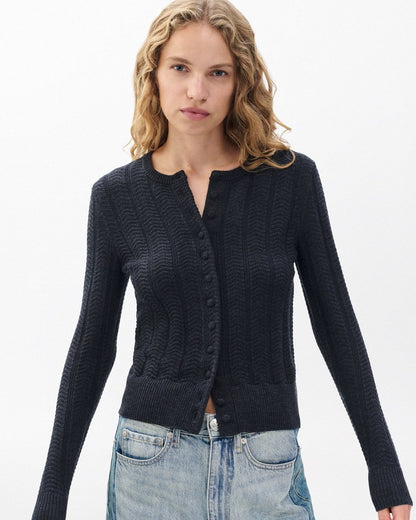 Francesca Wool-Blend Cardigan - Charcoal