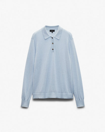 Adeline Lightweight Cashmere Polo - Light Blue