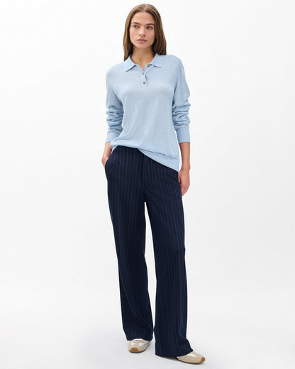 Adeline Lightweight Cashmere Polo - Light Blue