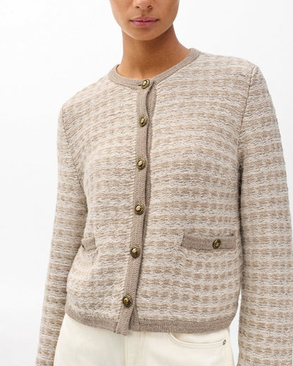 Robyn Tweed Cardigan - Oatmeal Multi