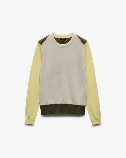 Taron Colorblock Wool Sweater - Oatmeal Multi