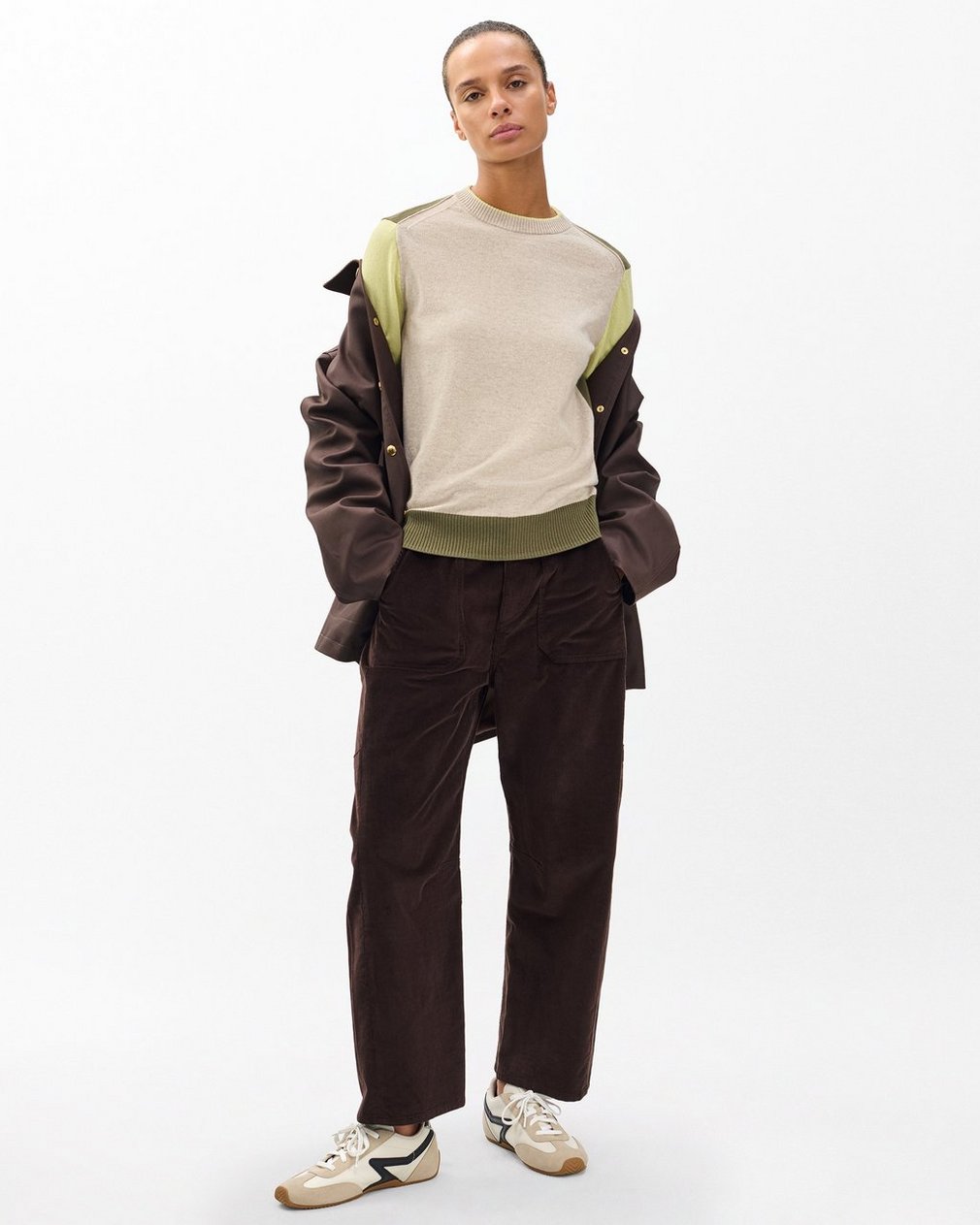 Taron Colorblock Wool Sweater - Oatmeal Multi