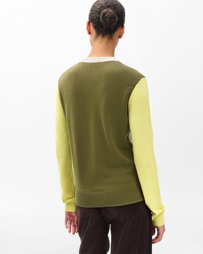 Taron Colorblock Wool Sweater - Oatmeal Multi