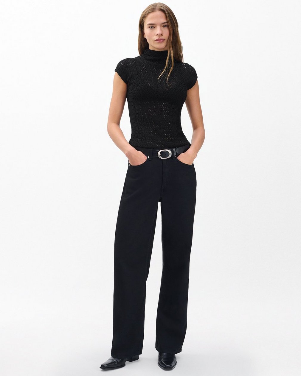 Tana Merino Wool Knit Top - Black