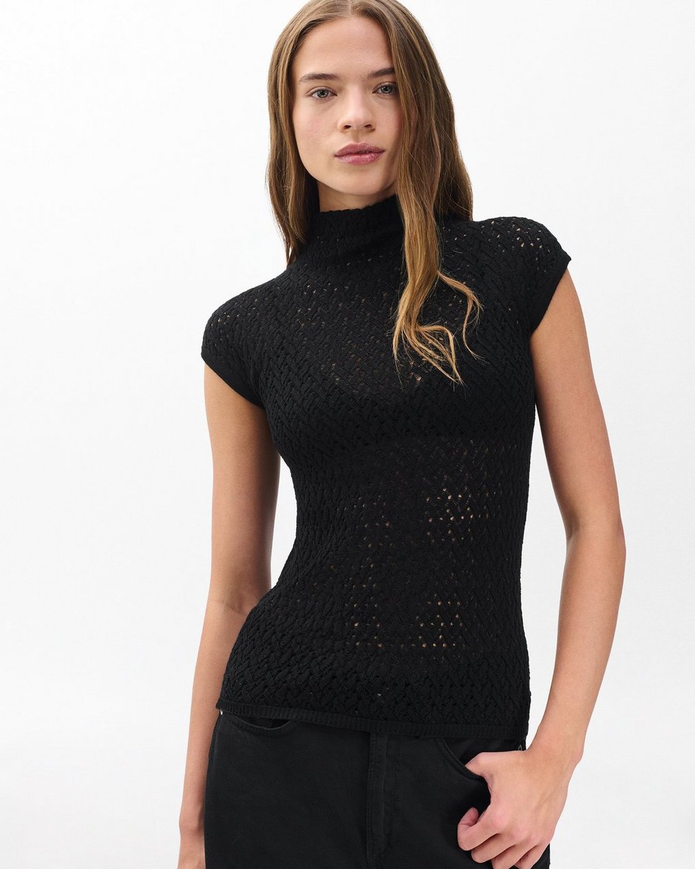 Tana Merino Wool Knit Top - Black