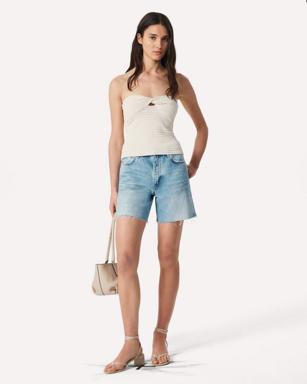 River Twist Tube Top - Turtledove