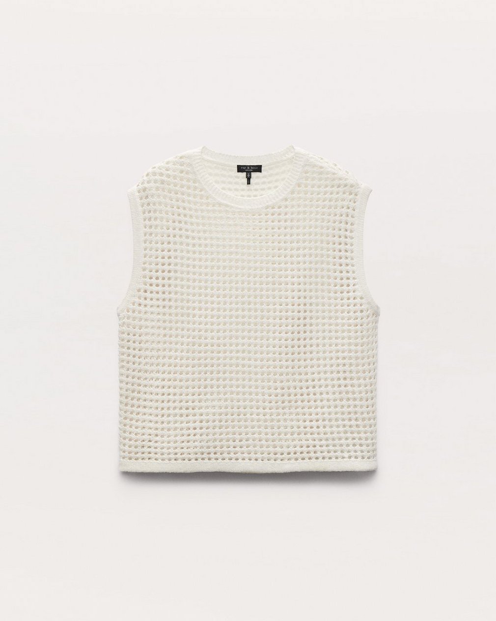 Ezra Open-Knit Vest - White