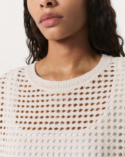 Ezra Open-Knit Vest - White