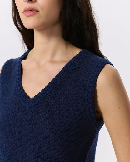 Claire Knit Vest - Indigo