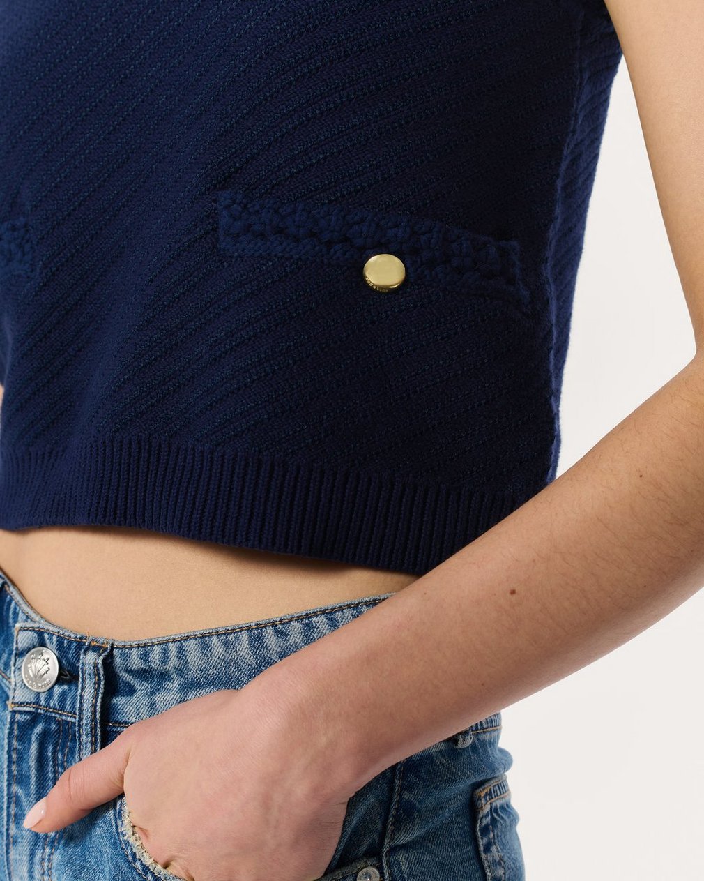 Claire Knit Vest - Indigo