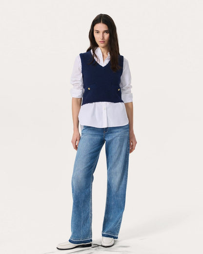 Claire Knit Vest - Indigo