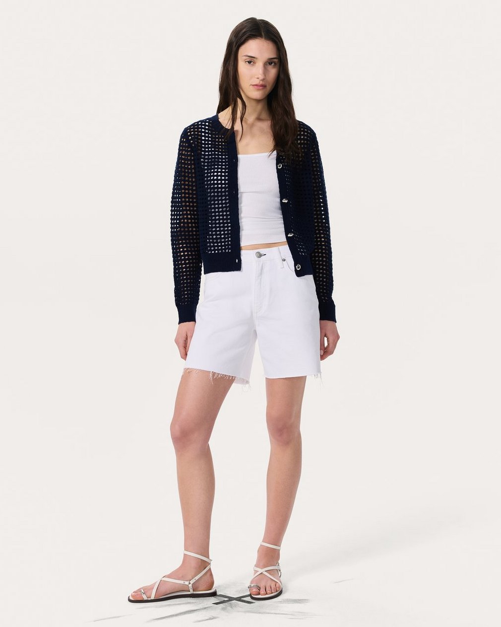 Ezra Open-Knit Cardigan - Indigo