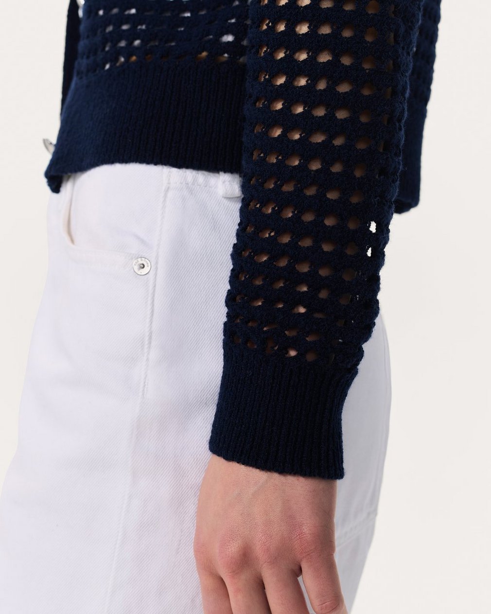 Ezra Open-Knit Cardigan - Indigo