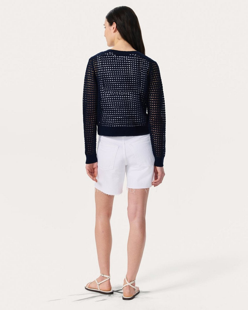 Ezra Open-Knit Cardigan - Indigo
