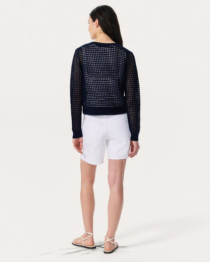 Ezra Open-Knit Cardigan - Indigo