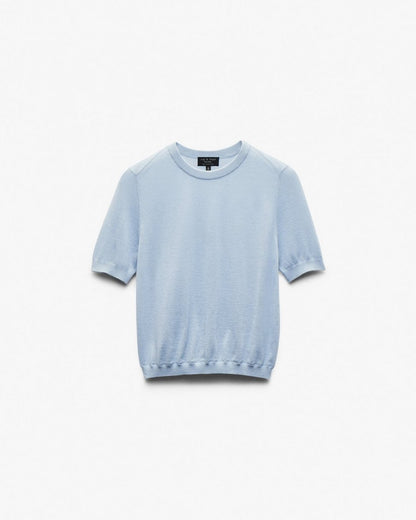Adeline Lightweight Cashmere Tee - Light Blue