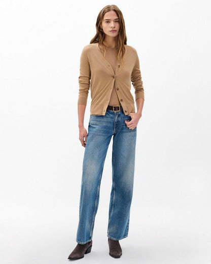Adeline Lightweight Cashmere Cardigan - Camel