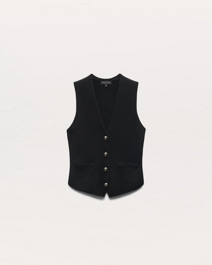 Ella Merino Wool-Blend Sweater Vest - Black
