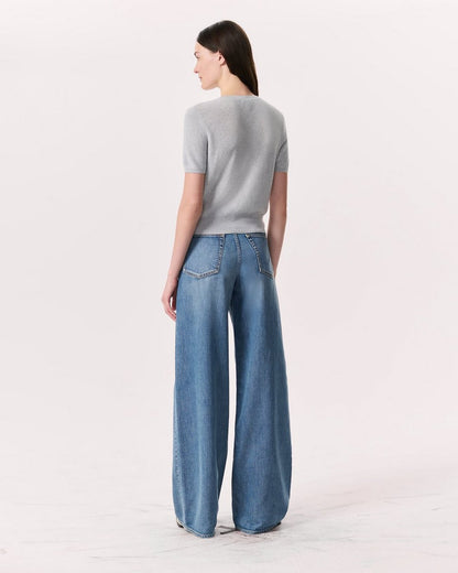 Dina Cotton-Cashmere Cardigan - Heather Grey