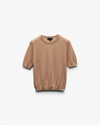 Adeline Lightweight Cashmere Tee - Camel