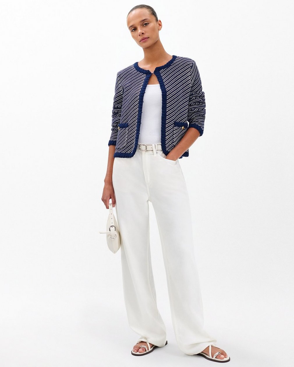 Claire Striped Cardigan - Indigo
