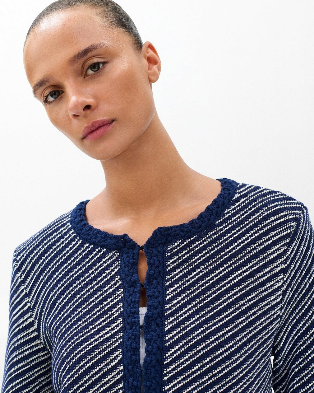 Claire Striped Cardigan - Indigo
