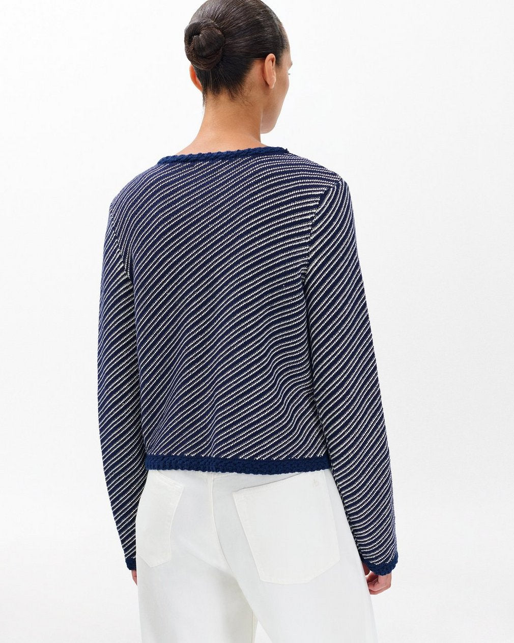Claire Striped Cardigan - Indigo