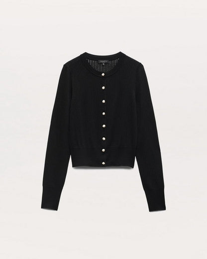 Molly Open-Knit Cardigan - Black