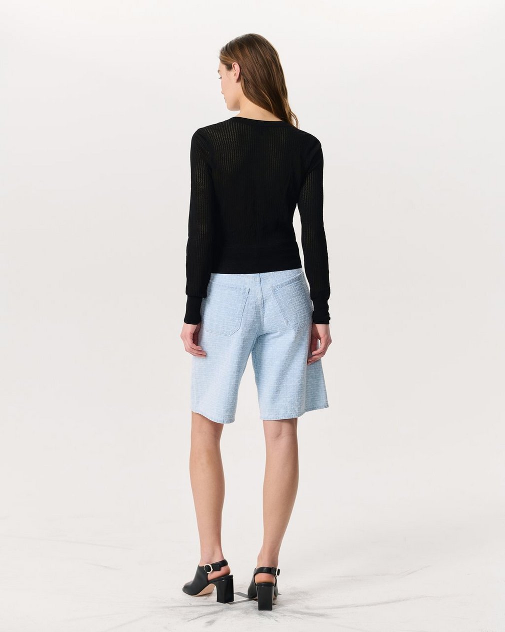 Molly Open-Knit Cardigan - Black