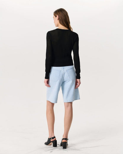 Molly Open-Knit Cardigan - Black