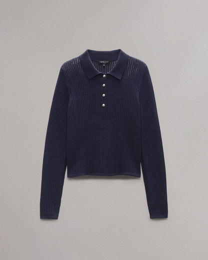 Viola Polo Sweater - Indigo