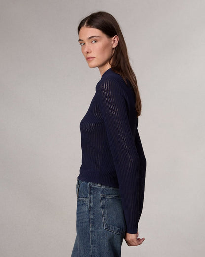Viola Polo Sweater - Indigo