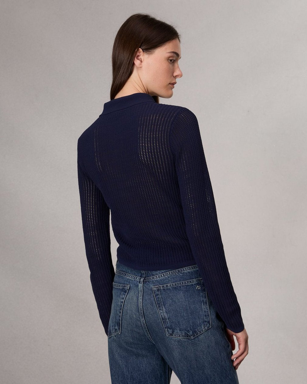 Viola Polo Sweater - Indigo