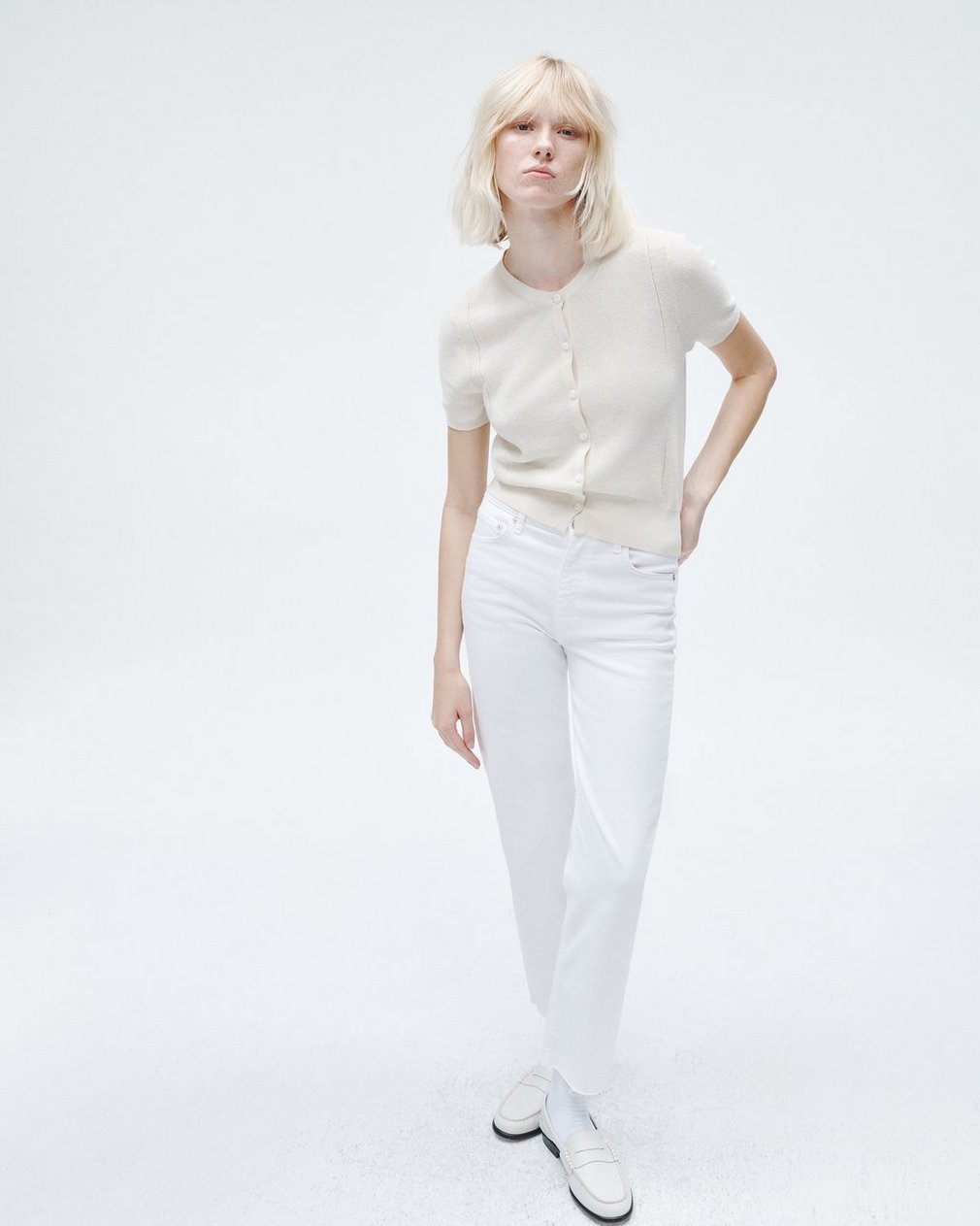Dina Cotton Cardigan - Ivory