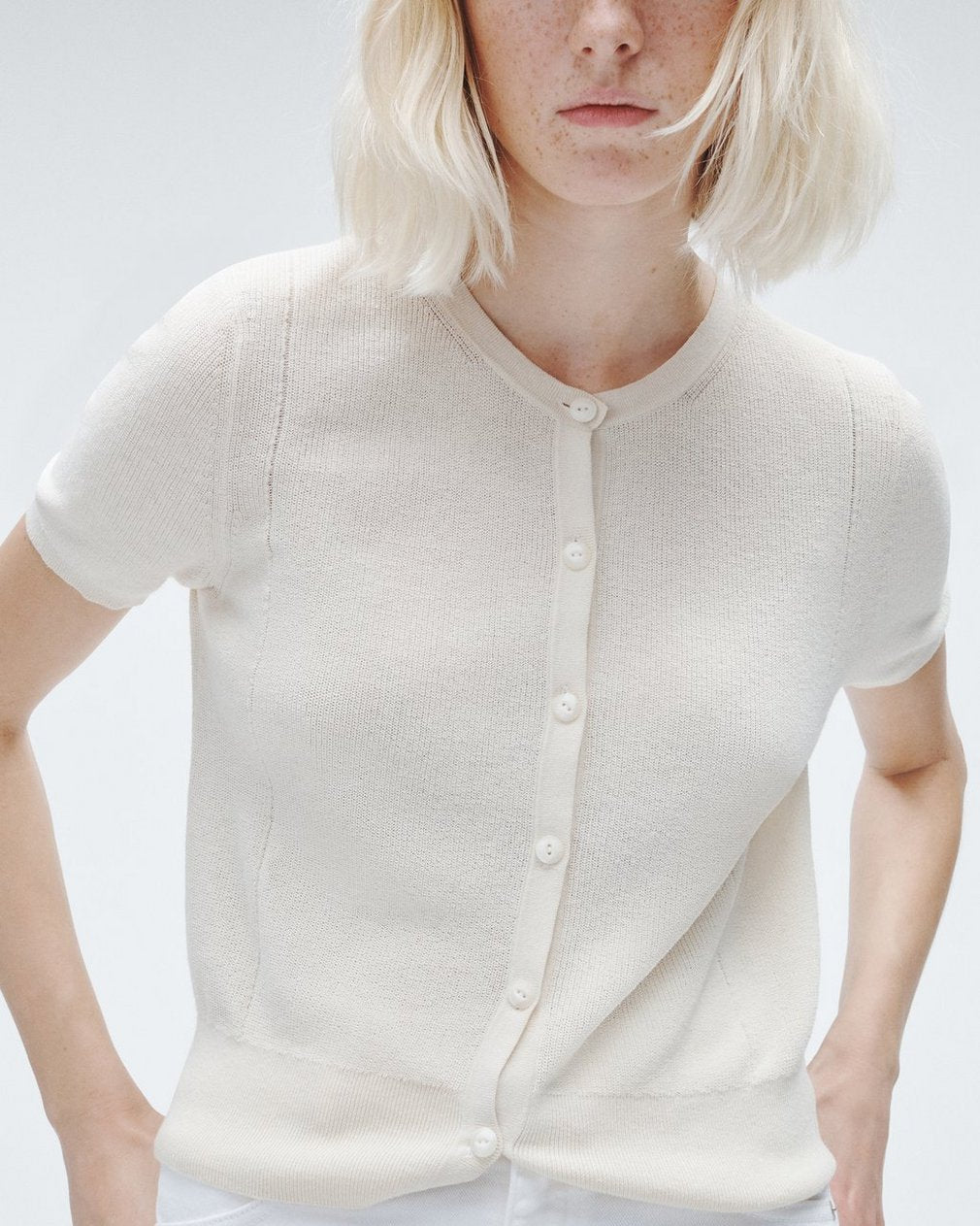 Dina Cotton Cardigan - Ivory