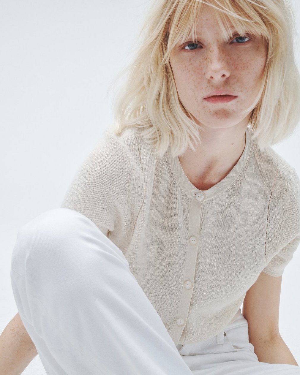 Dina Cotton Cardigan - Ivory