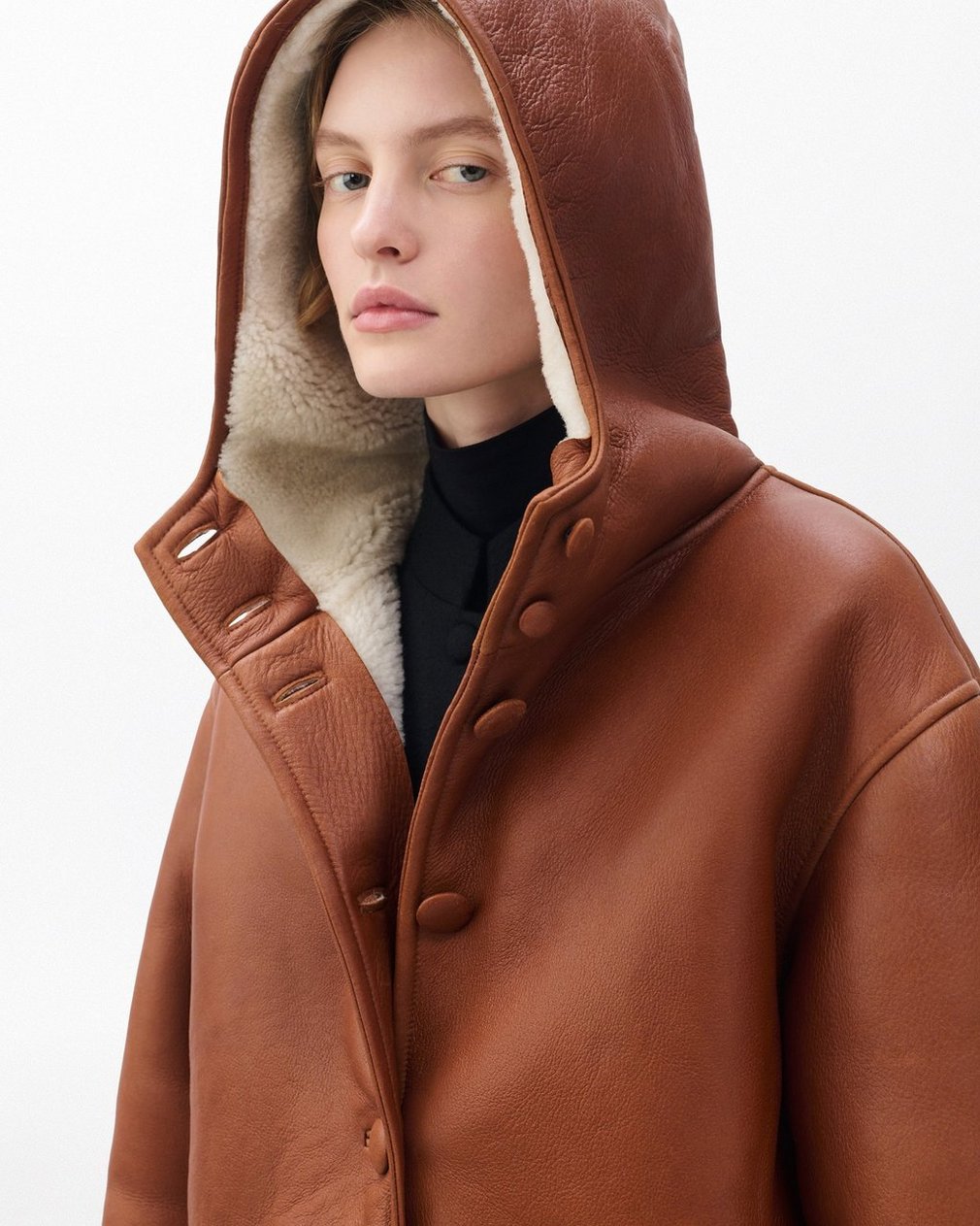 Jackie Shearling Coat - Cognac