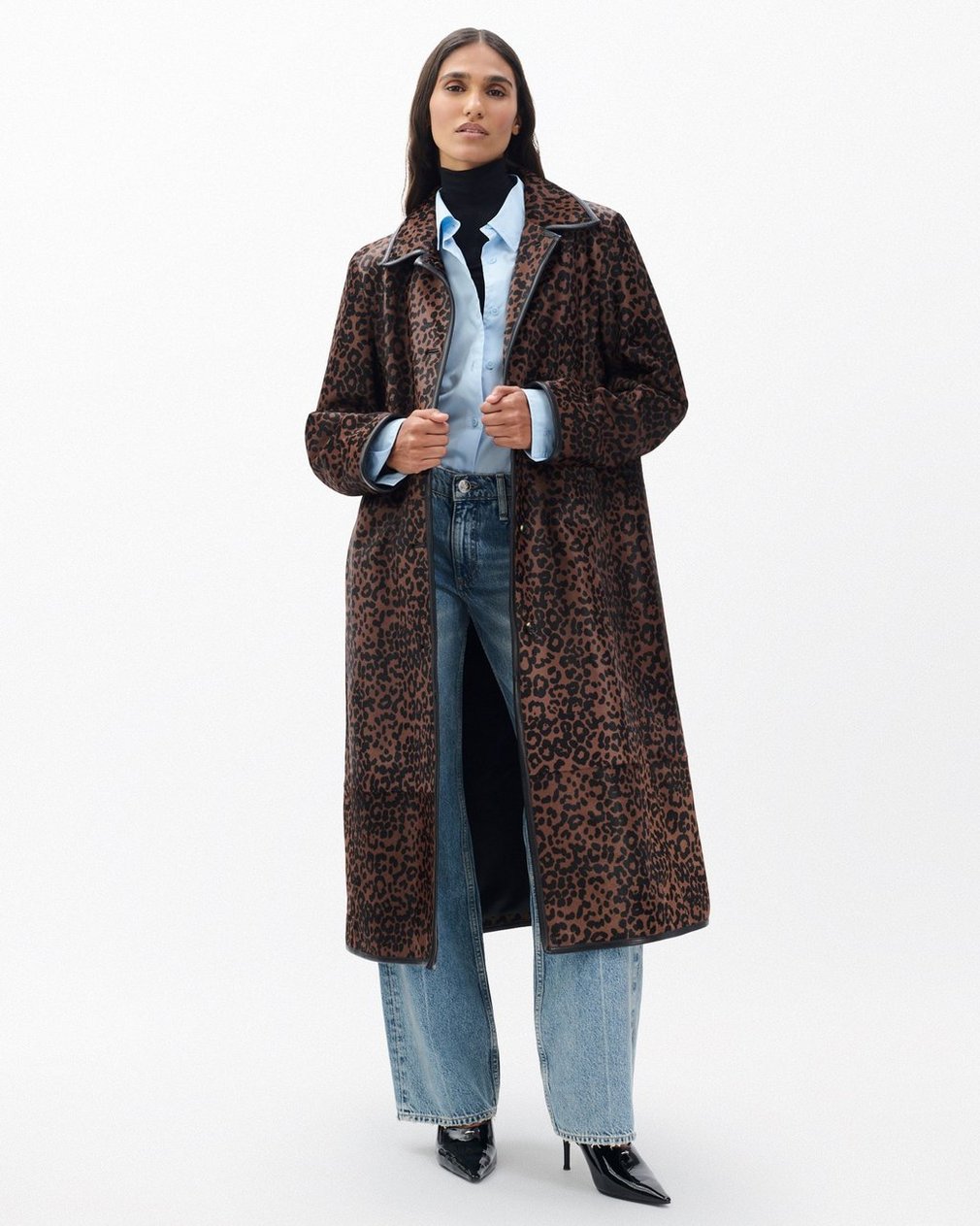 Isa Leopard-Print Calf Hair Coat - Leopard Hair Calf