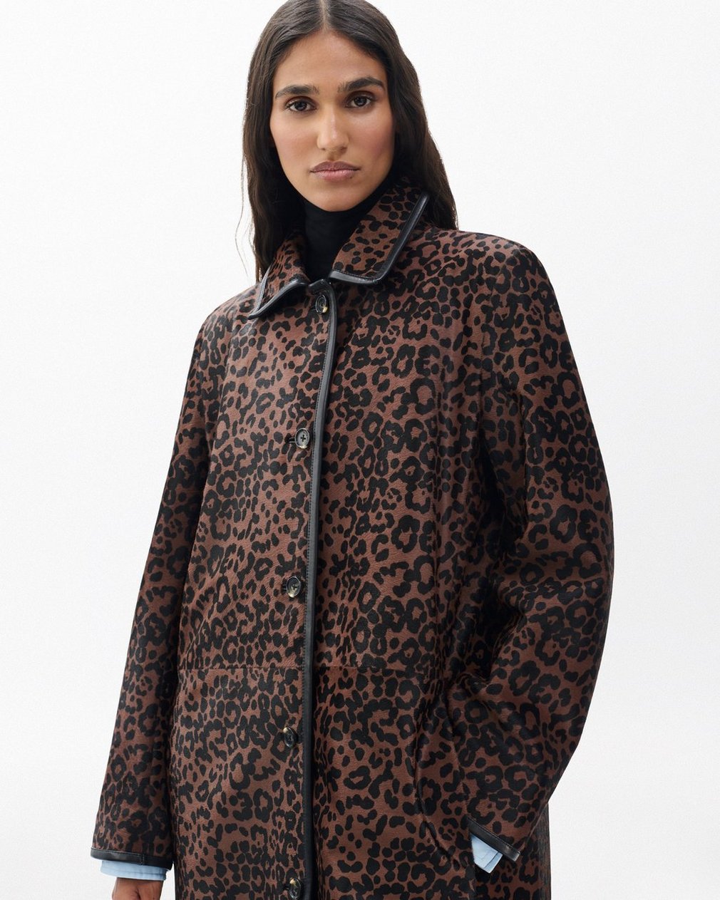 Isa Leopard-Print Calf Hair Coat - Leopard Hair Calf