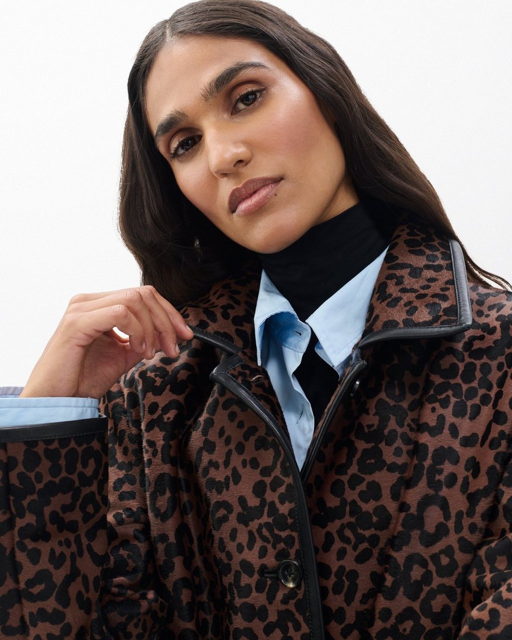 Isa Leopard-Print Calf Hair Coat - Leopard Hair Calf