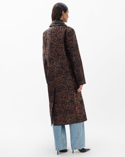 Isa Leopard-Print Calf Hair Coat - Leopard Hair Calf