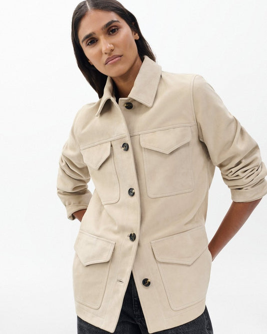 Kara Suede Jacket - Stone