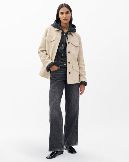 Kara Suede Jacket - Stone