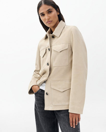 Kara Suede Jacket - Stone